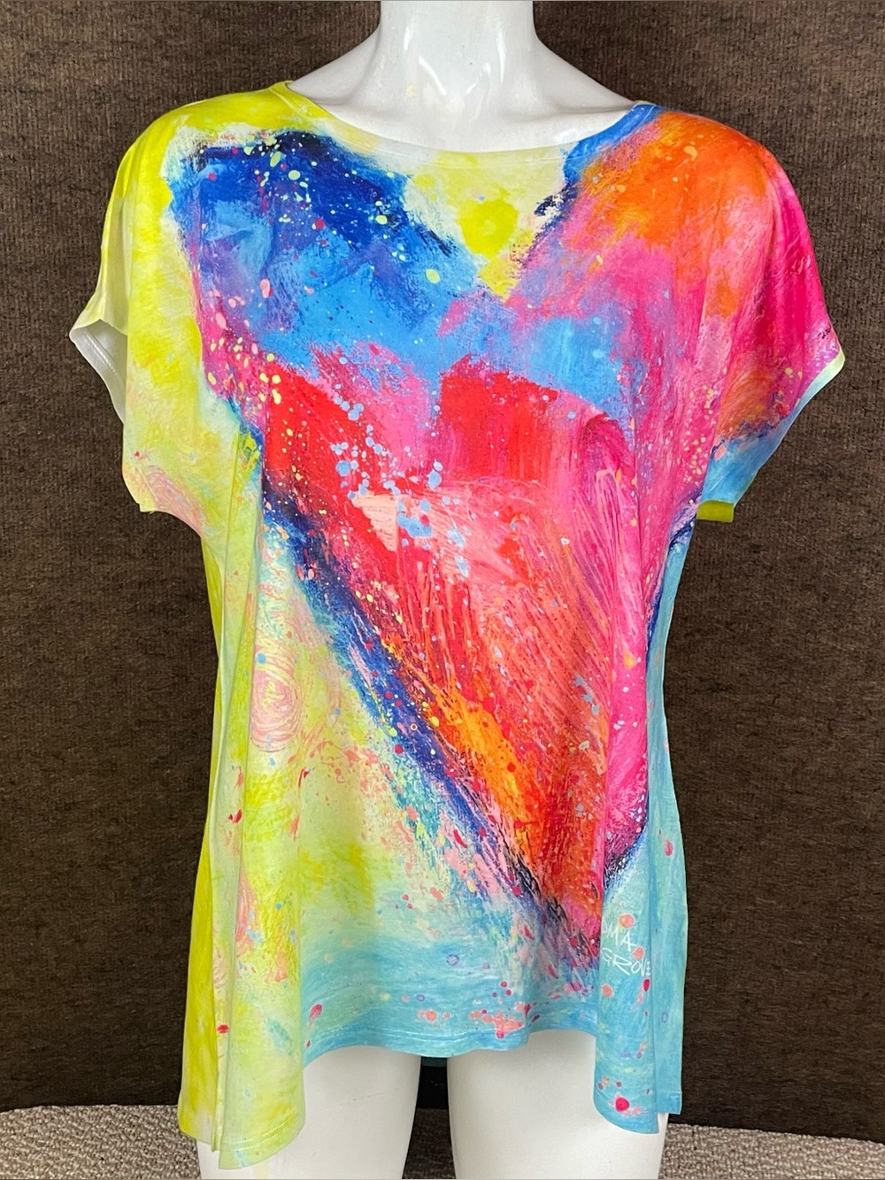 Leoma Lovegrove T-Shirt Womens Large Art To Wear Resort Bright Colorful Ws